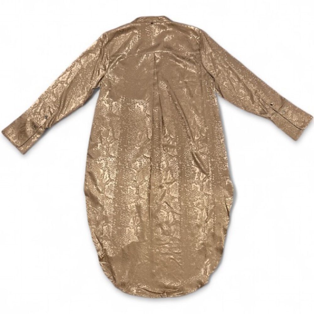 Adrienne Landau Onyx Satin Tunic Convertible Tunic Top Tan Snake Print - Picture 7 of 17